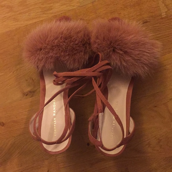 Loeffler Randall Nicolette Fox Fur Block Heel - Picture 5 of 7